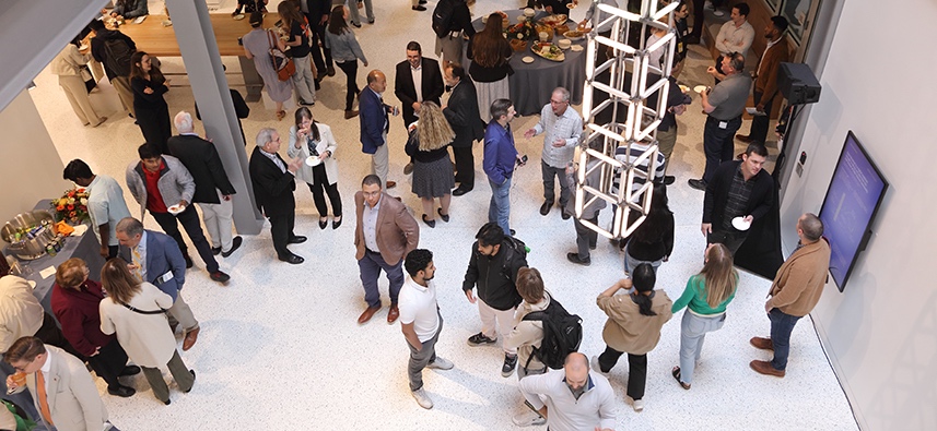 People gathered at the UVA School of Data Science
